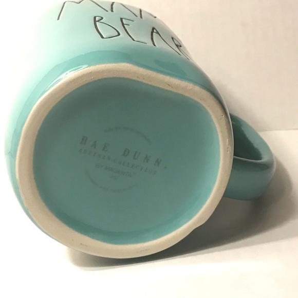 TWO (2) Rae Dunn Mama Bear Ceramic Mugs Teal Blue - Picture 13 of 14